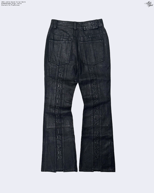 Waxed Script Denim